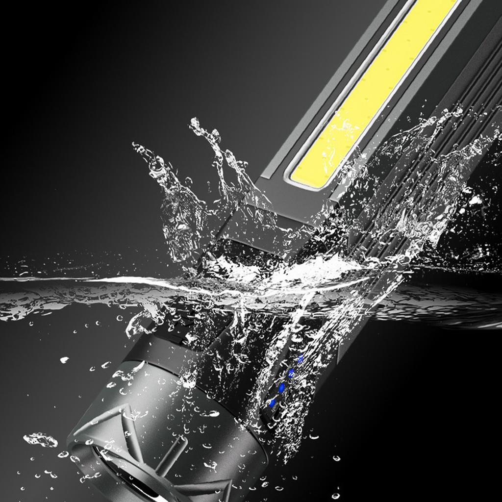 Multifunctional 90 degree corner flashlight work light typeC rechargeable with magnet COB side light flashlight