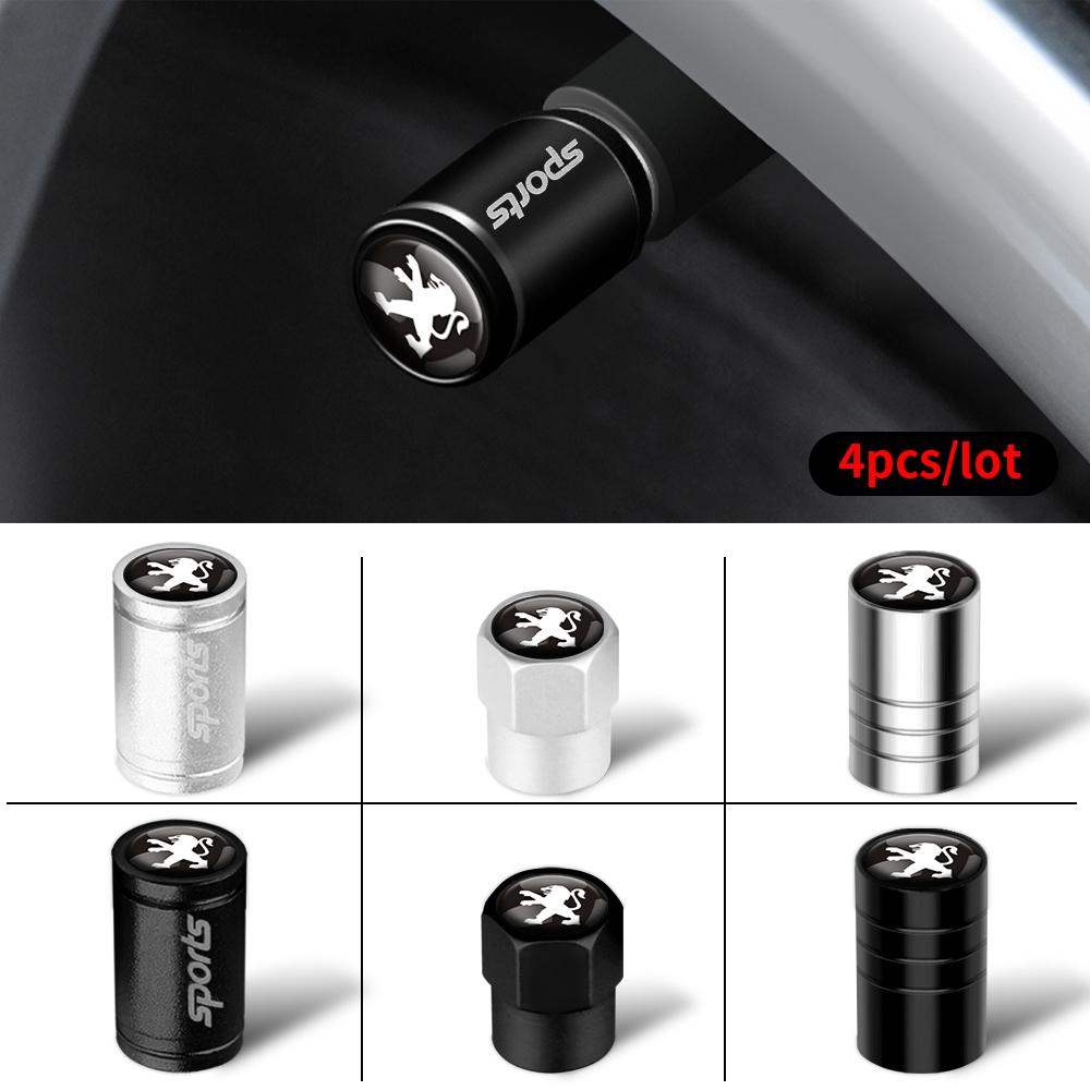 Car Tire Valve Stem Caps Car Wheel Tyre Air Valve Emblem Covers for PEUGEOT 2009 5008 301 308 406 407 408 508 108 2008 3008 107