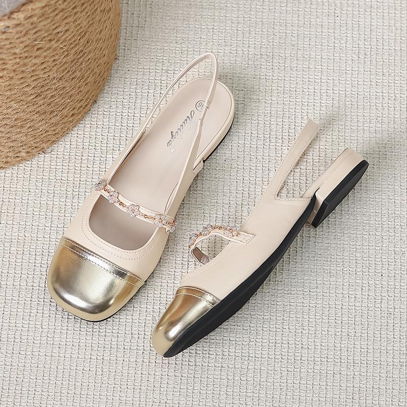 Huiliya Baotou Mary Jane Cool Slippers Women's 2025 New Sequined Buling Temperament Sandals with Skirt Half Slippers