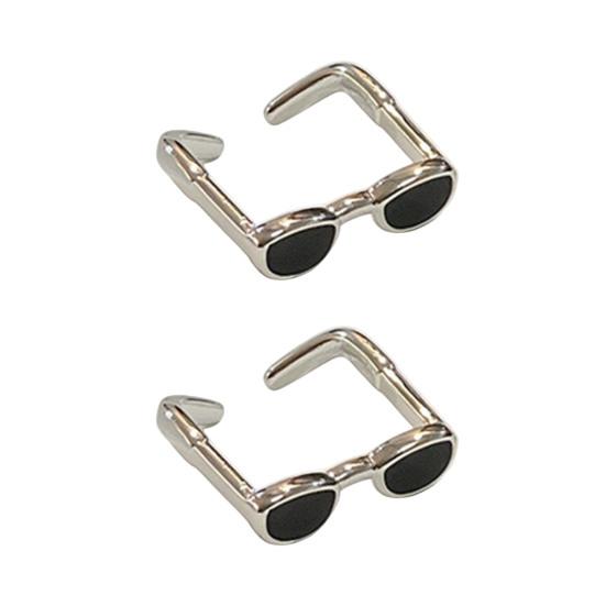 

2 шт. Парные кольца в форме солнцезащитных очков со стразами, регулируемое полированное открытое кольцо из сплава, подарок на годовщину, ювелирные изделия на палец A