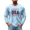 Camiseta de Manga Larga para Hombre - Camiseta Deportiva Pulóver de Cuello Redondo Bordada 250 Aniversario