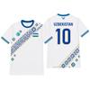 2026 Nieuw Oezbekistan Voetbalshirt 10 Wit Groen Traditioneel Patroon Voetbalshirt Korte Mouw Ademend Sportkleding Mannen Fans
