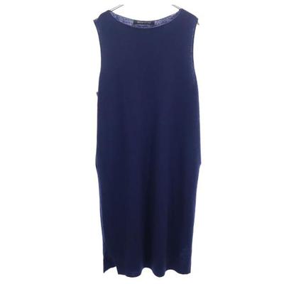 Mizuiro Ind Wool No Sleeve Knit One Piece Navy Blue Women Used