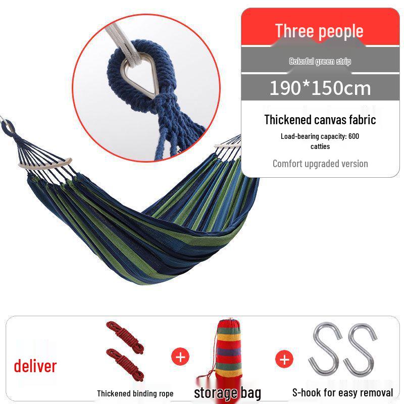Thickened Anti-Rollover Hammock Swing Chair for Outdoor/Indoor Use - Single/Double, Child/Adult