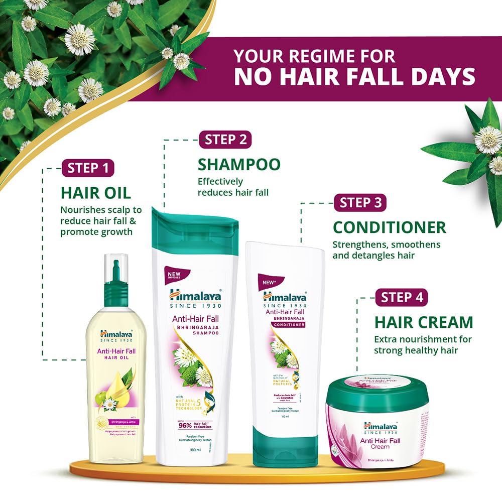 Himalaya Anti Hair Fall Bhringaraja Conditioner 80Ml For Stronger Hair Roots Smooth Nourished Strands Reduced Breakage And Healthy Shine