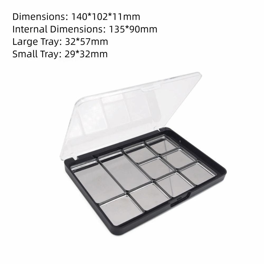 Palette in Alluminio Vuota Palette Ombretti Custodia Ricaricabile Strumento Multiuso Scatola Porta Trucco Vaschette Campioni Vassoio Ombretti