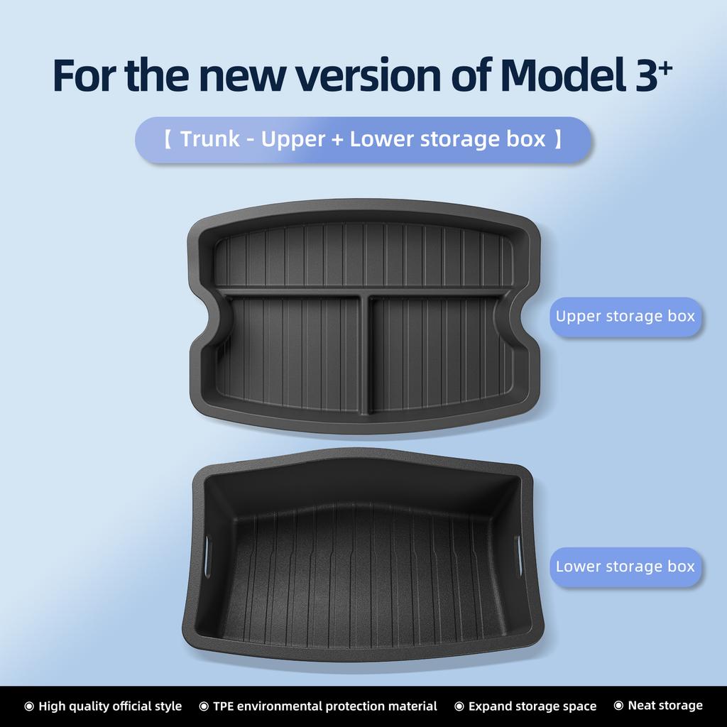 for Tesla Model 3 Highland 2025 2025 Front Trunk Storage Box Organizer Tray Mat Car Interior Accessories Rear Trunk Storage Case