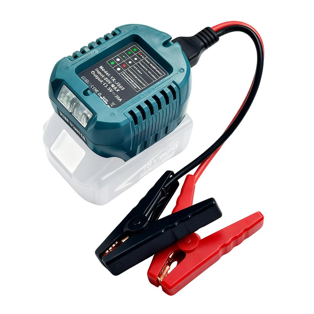 Car Jump Starters Adapter for Makita 18V Lithium Battery Booster Car Cable Emergency Power With Clip Auto Accessories