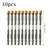 1-10pcs Double Hex Shank Screwdriver Bit, Cross Head for Drywall Screws, Electric Screwdriver Accessory for DIY & Construction