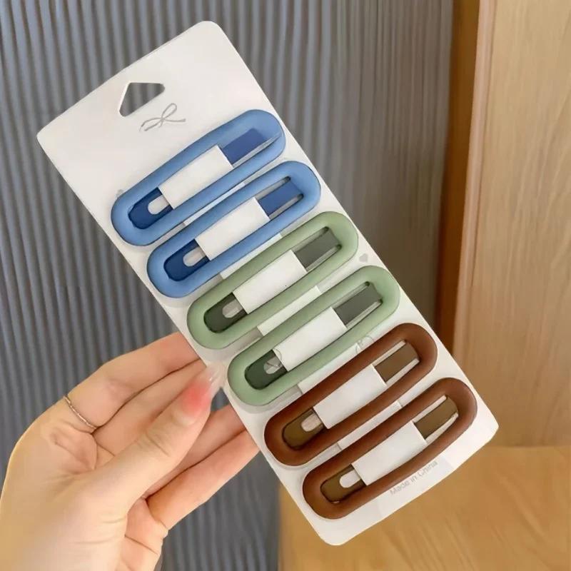 6pc Fashion Practical Versatile Morandi Color BB Hairpin Hair Side Clips for Girls Women Kids Childs Ladies Hair Accessories