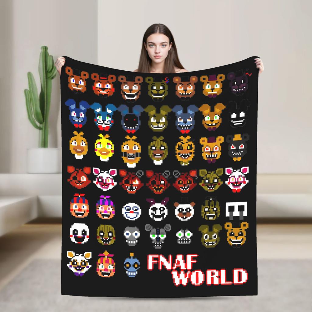 Five Nights Horror Game Blanket Fleece Summer   Multifunction Lightweight Throw Blanket for Bedding Bedroom Bedding Throws