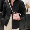 Trendy Portable Small Square Bag Women'S Simple Commuter Oblique Span Bag Solid Color Foreign Style Shoulder Bag