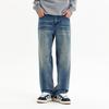 Lyocell Slub Straight Jeans Nostalgic Washed Soft Denim Pants Commuting Daily Basic Casual Pants