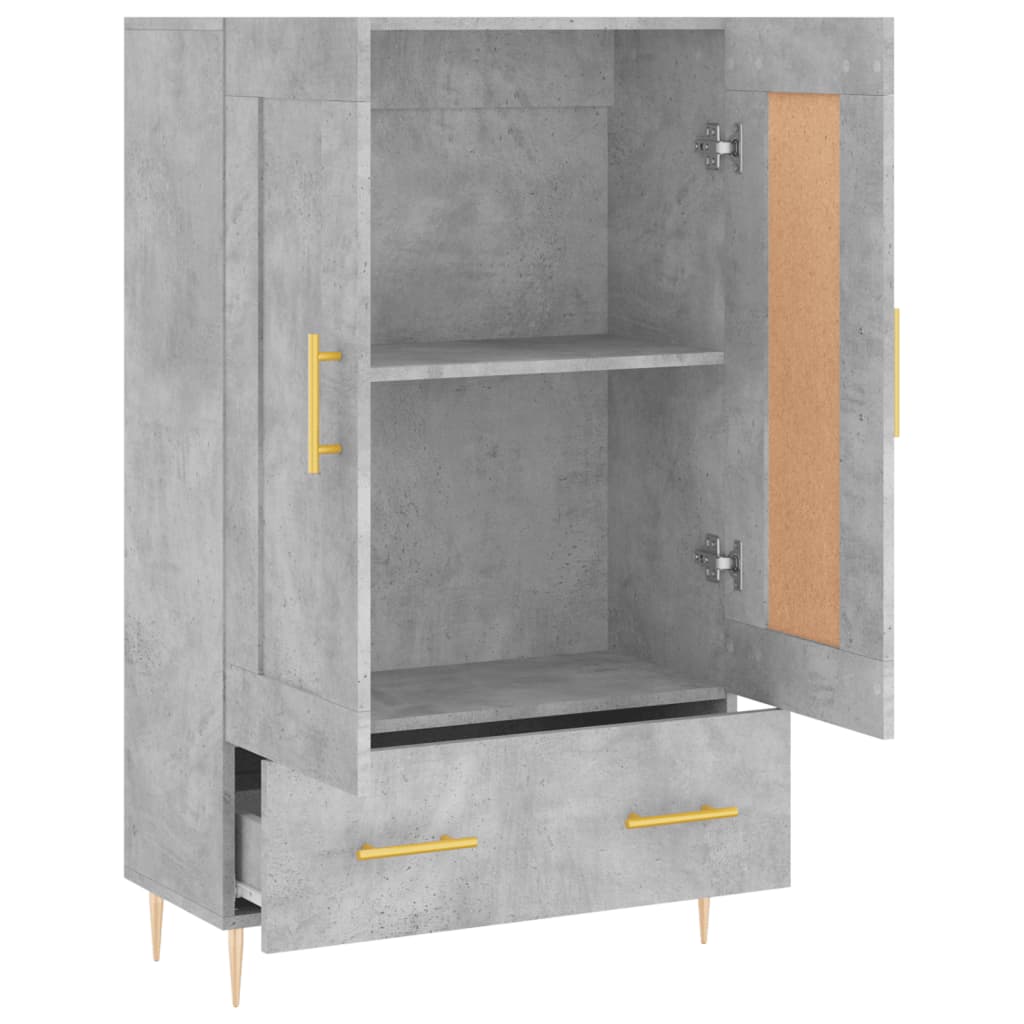 Wysoka Szafka, Szarość Betonu, 69,5X31X115 Cm