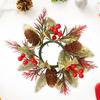 Pillar Candle Ring Wreath Decor Greenery Farmhouse Wreath Christmas Candle Wreath for Centerpieces Home Wedding Christmas Table