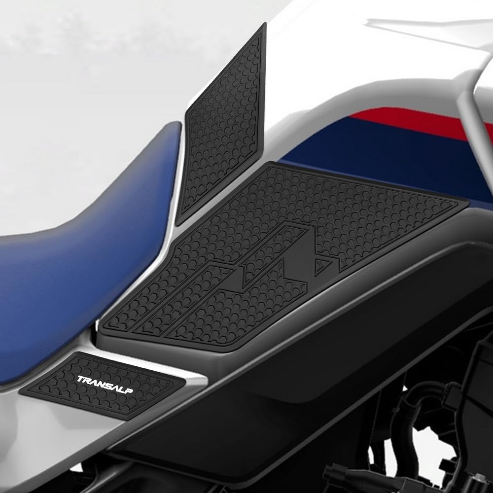 Motorcycle Side Tank Pads, Tank Pad Protective Decals, Gas Knee Pads, Traction Pads for XL750 Transalp 2025 2024 2023, Black [Parallel Import]