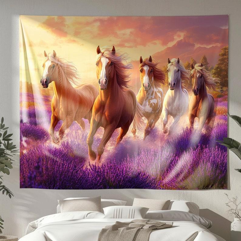 Galloping horses tapestry 75x100 чёрный