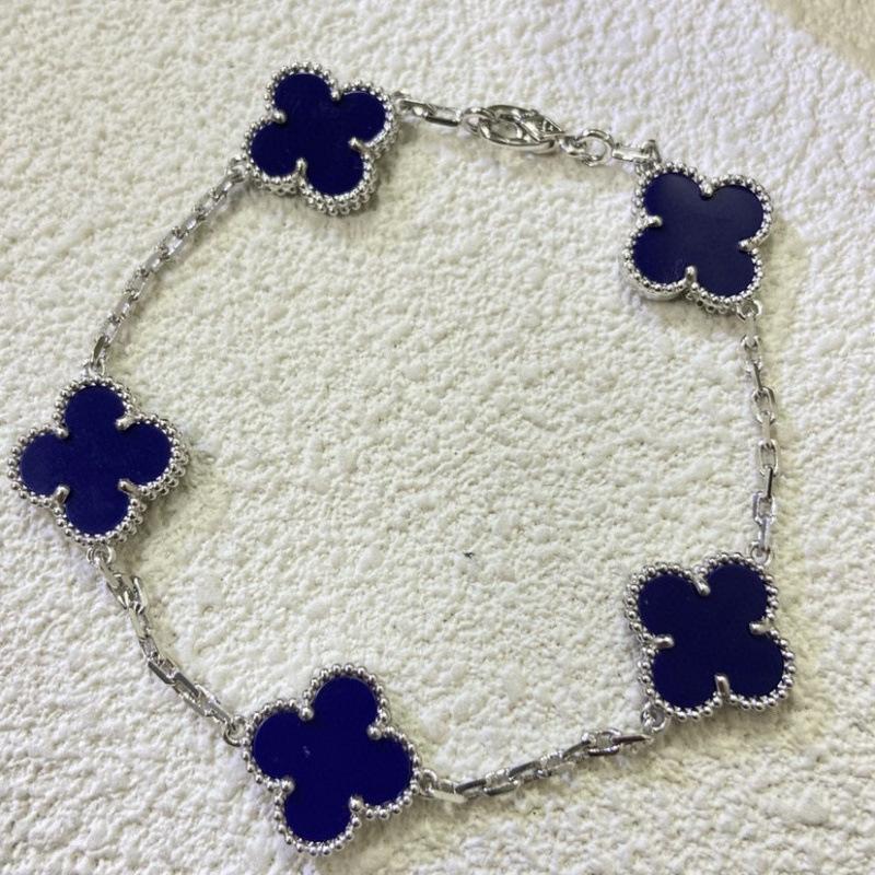 Exquisite Four-leaf Clover Bracelet for Women Five-flower Bracelet Double-sided Natural White Mother-of-pearl and Carnelian Bracelet