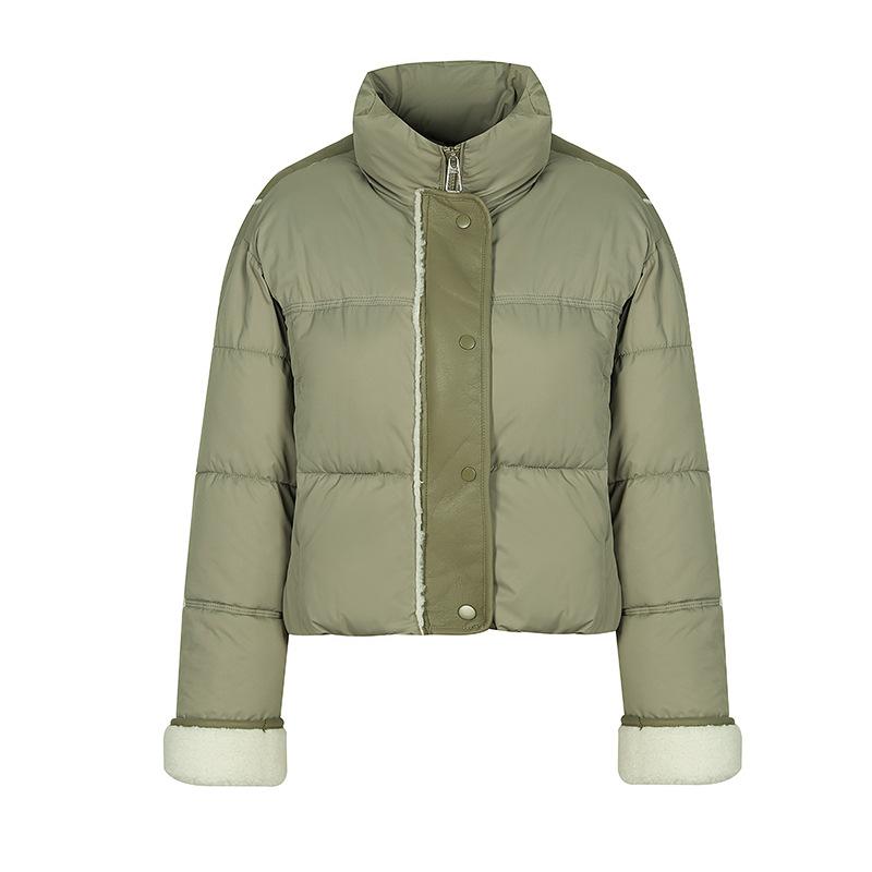 European Cuffs and Leather Lamb Wool Cotton Clothes Women's Winter New Thickened Stand-up Neck Warm Bread Clothes Jacket