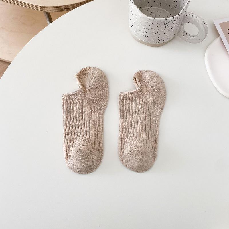 Doppelnadel Bootssocken Flache Socken Bonbonfarbe Vielseitige Baumwollsocken Trendiger College-Stil Basics