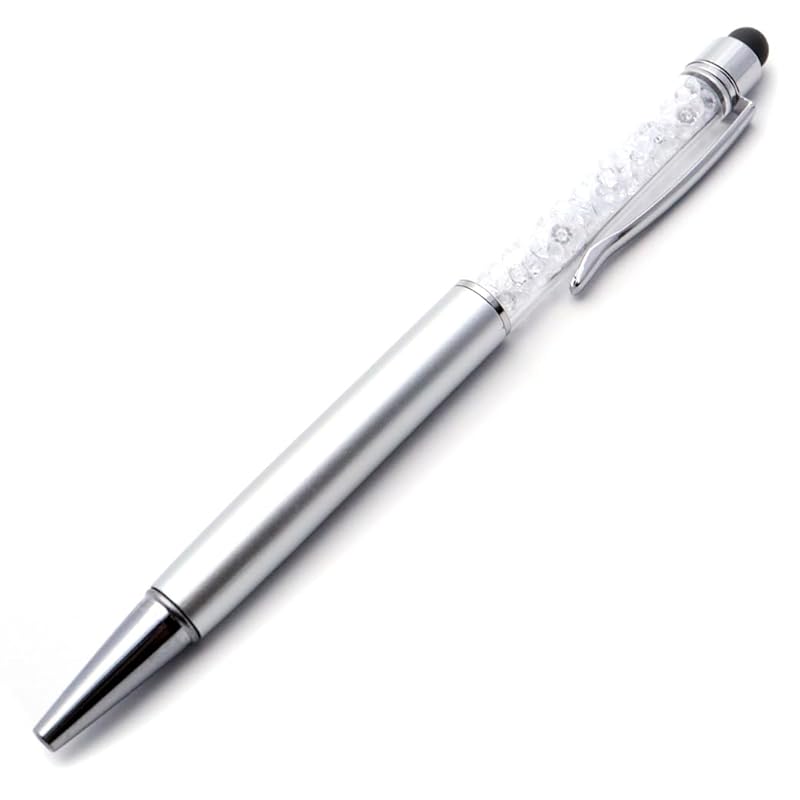 

[GOLD STONE] ballpoint pen Sparkling with crystal Thickness 1.0mm touch pen kirakira silver