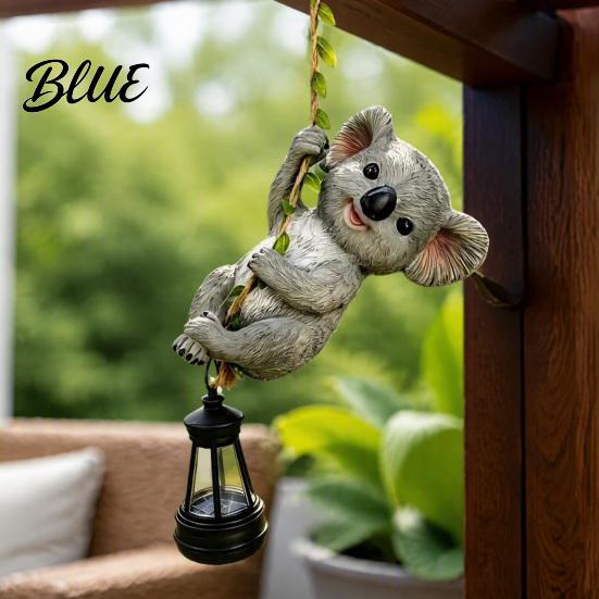 Novelty Yard Art for Trees Climbing Animal Solar Light Resin Statue with Lantern Unique Decor Garden Lovers Hanging Light Outdoor Tree Decoration