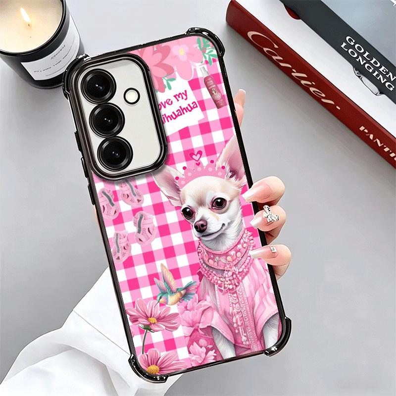 Chihuahua Puppy Teacup Dog Plating Phone Case For Samsung A17 A07 A37 A57 A16 A56 A15 A55 A14 A54 A13 A53 A26 A36 A25 A35 A24 A3