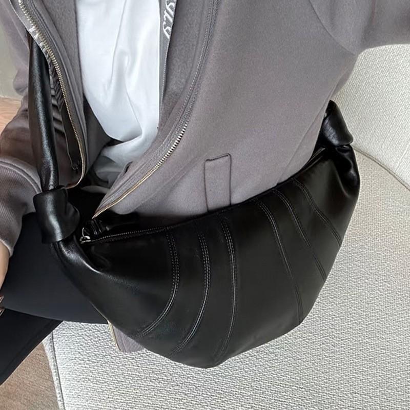 Sheepskin Croissants Women's Genuine Leather Kosong Bag High-end Single-shoulder Cross-arm Niche Dumpling Light Luxury