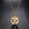  OM Yoga Symbol Pendant Necklace Stainless Steel Hindu Om Shiva Symbol Choker Chain Vintage Amulet Jewelry