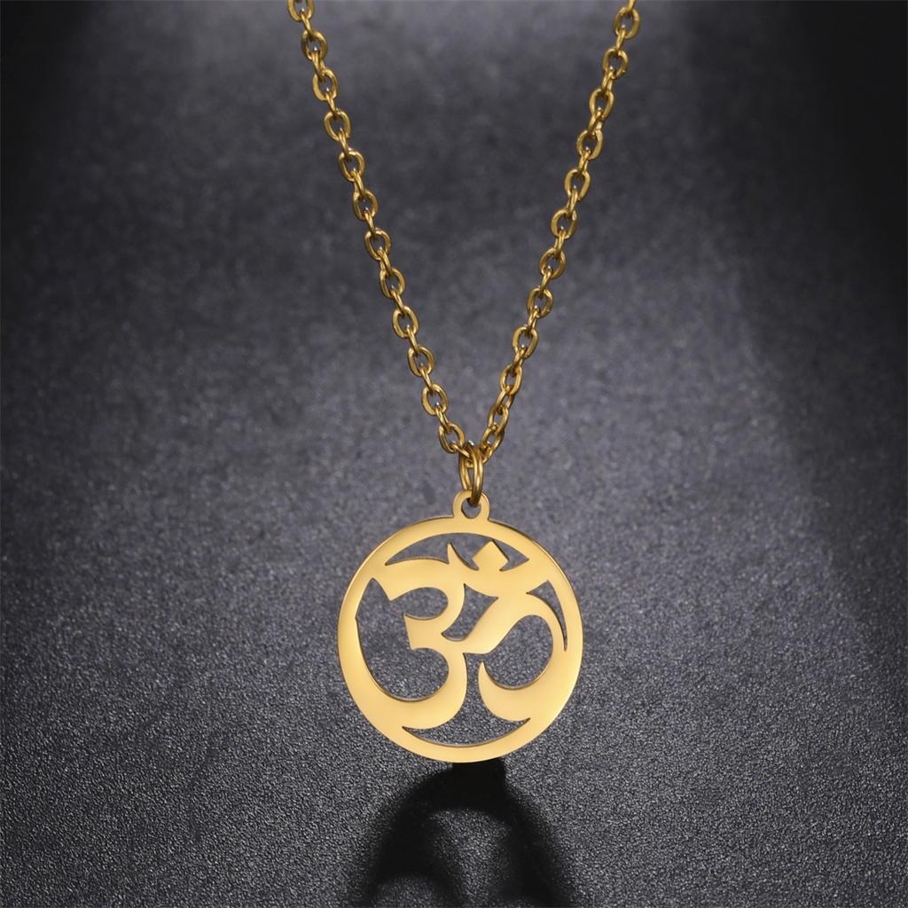 Collana Simbolo Om Shiva Indù Acciaio Inossidabile Pendente Simbolo OM Yoga Catena Amuleto Vintage Gioielli Regalo