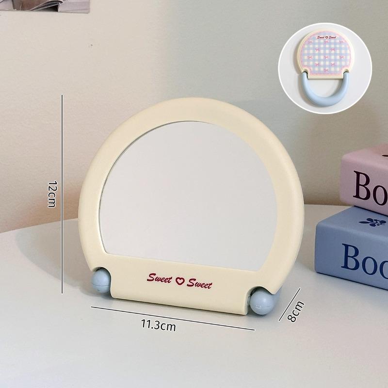 

Kawaii Cheese Makup Mirrors for Women Room Decoration Cute Wall-mounted Mirror Japan Style Mini Portable Mirrors Wholesales 2025 коричневый