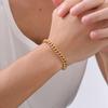 Stainless Steel Golden Silver Color Cuban Chain Bracelet Fashion Hip Hop Bracelet  Women's Jewelry Party Gift 18/20/21/22/23CM