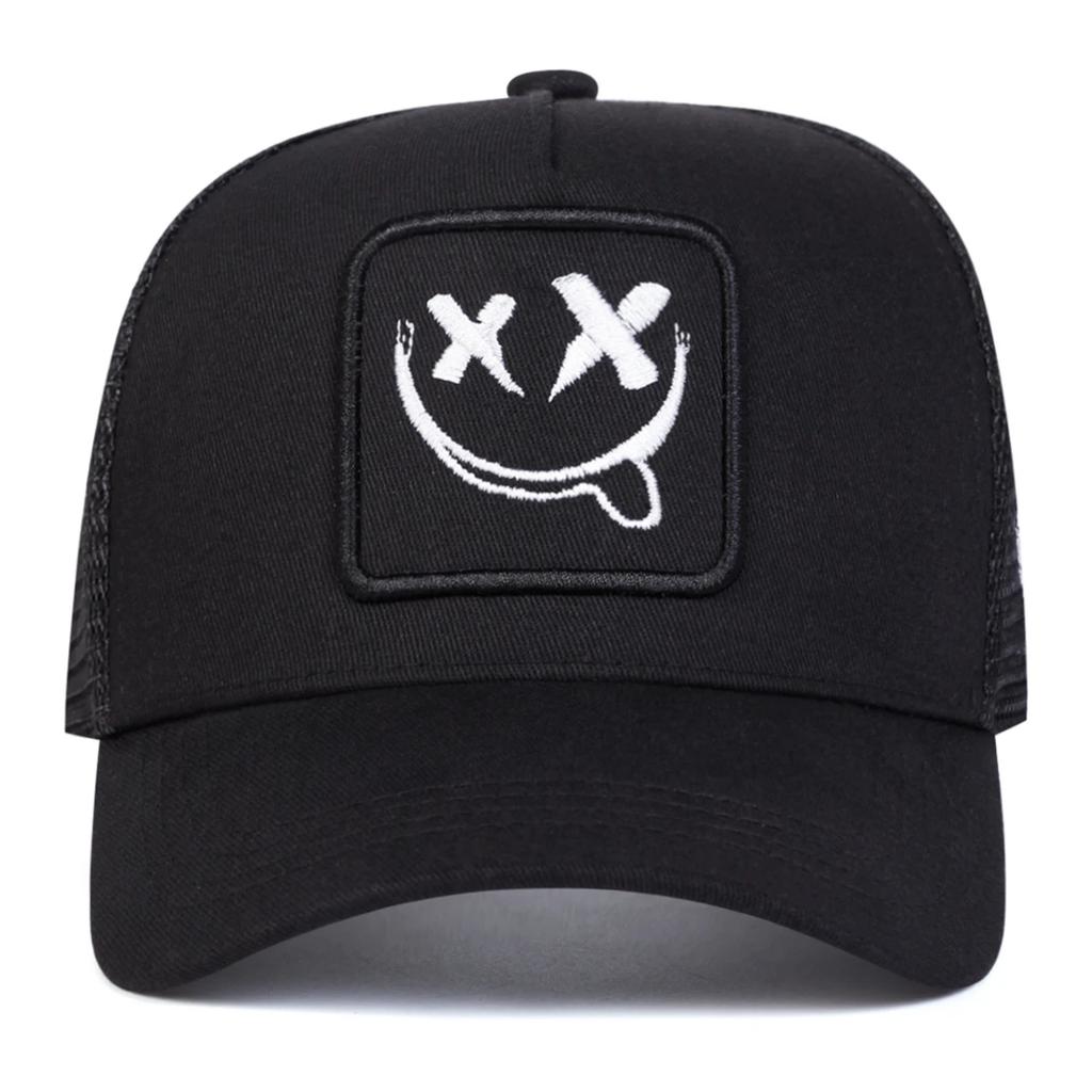 Unisex Xx Smiling Face Embroidery Baseball Net Caps Spring Summer Outdoor Adjustable Casual Hats Dad Hat Sunscreen Hat