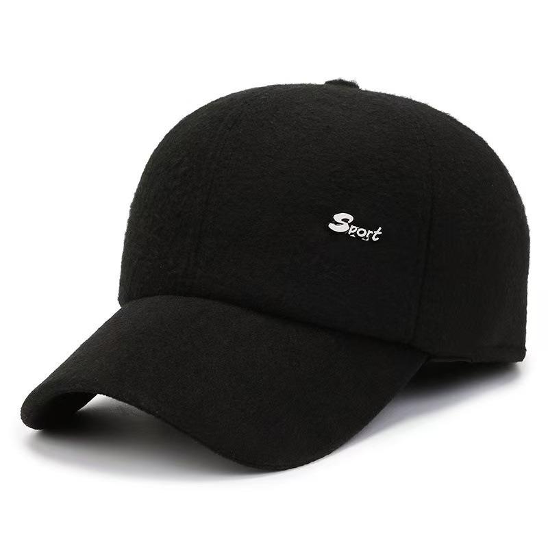 Hat Men's Beret Autumn and Winter New Woolen Ear Protector Peaked Cap Fleece Warm Cotton Hat Forward Hat