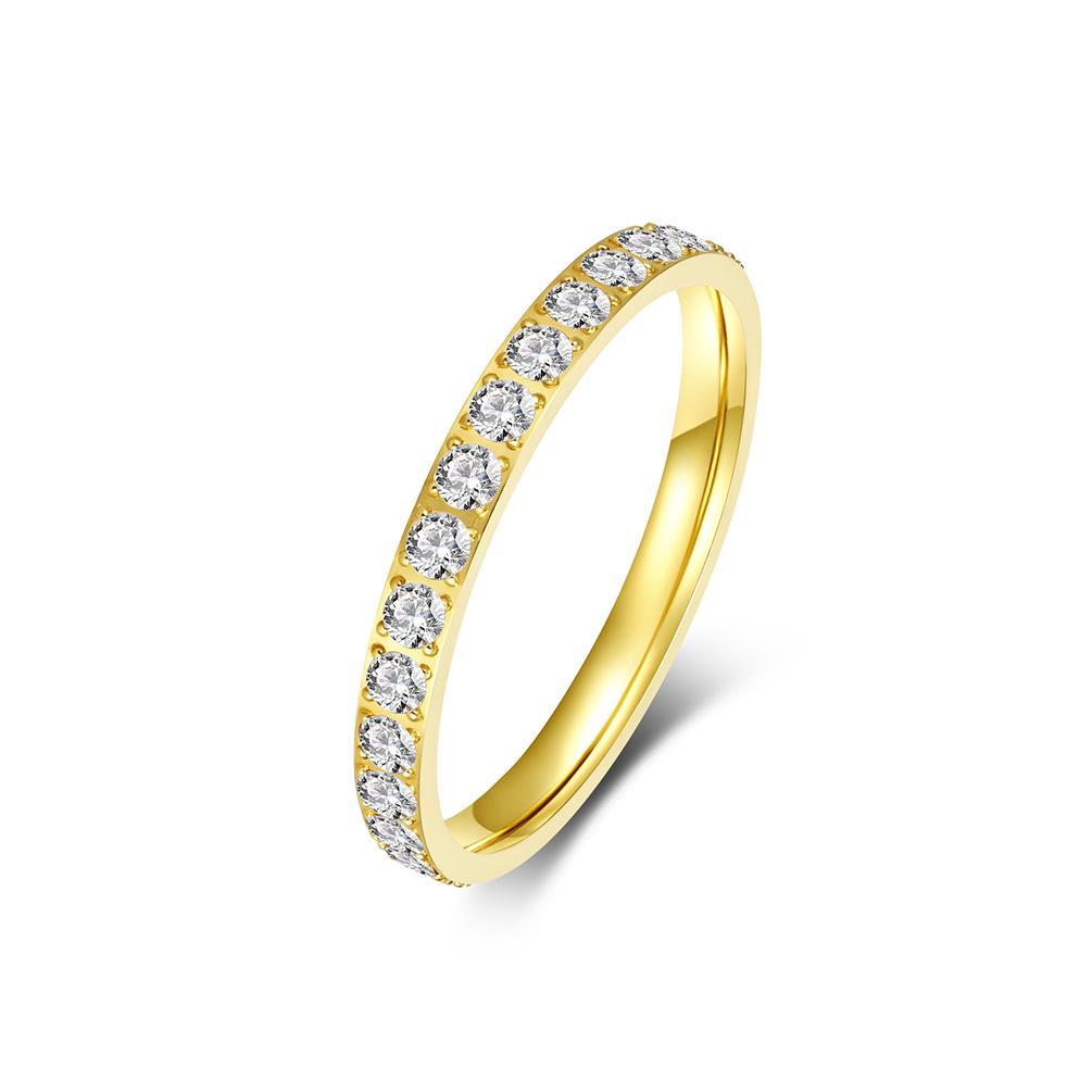 European Starry Sky Diamond Titanium Steel Women's Stackable Midi Ring - Fashionable, High-End Hand Jewelry