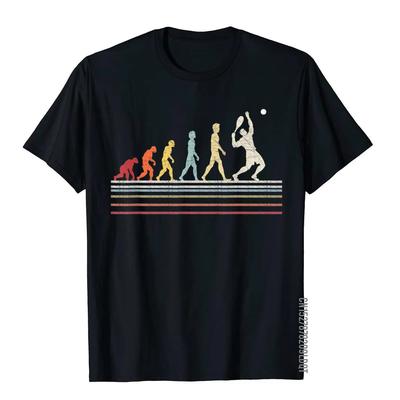 Funny Tennis Evolution of Man Sport Retro Vintage Gift T-Shirt Youthful T Shirts for Men Cotton Tops & Tees Street Cheap