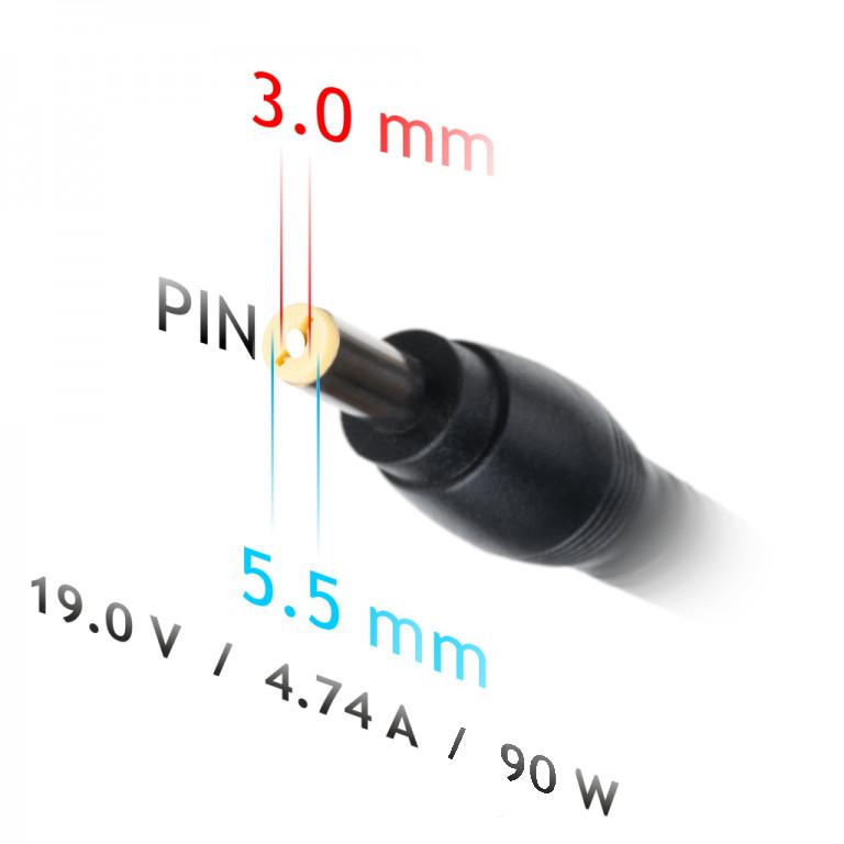 Akyga Ak-Nd-37 Car Power Adapter For Samsung Laptop 19V 90W 5.5 X 3.0 +Pin