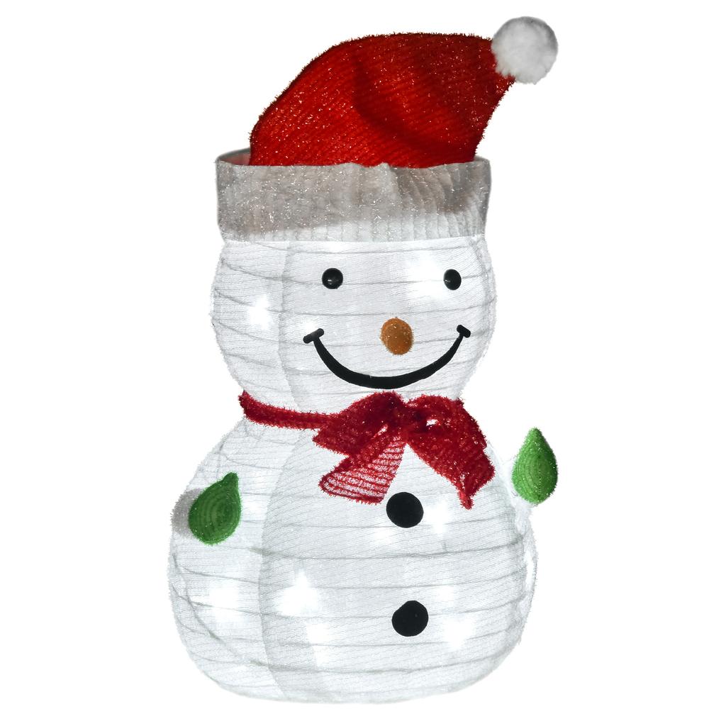 Christmas Decoration Snowman Outdoor. Christmas Decoration Christmas Light, Incl. LEDs, 30 Cm X 30 Cm X 51 Cm, Red+white