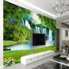 Nowoczesny krajobraz wodospadu 3D tapeta trawa krajobraz mural salon tło ściana tkanina fresk