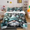 Christmas Gnome with Gifts Bedding Duvet Cover Set (1*Duvet Cover 2*Pillowcases, Without Duvet Insert)