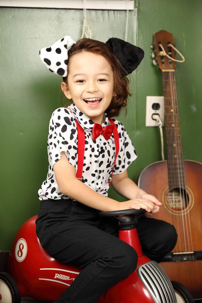 Clearstone Animal Dalmatian Shirt for Black Shirt, Cosplay, Halloween, Kids, 120cm, Unisex,