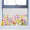 Spring Summer Flower Butterfly Window Cling Colorful Floral Window Sticker Removable Double-Sided Static Decals for Home Office Classroom Decor