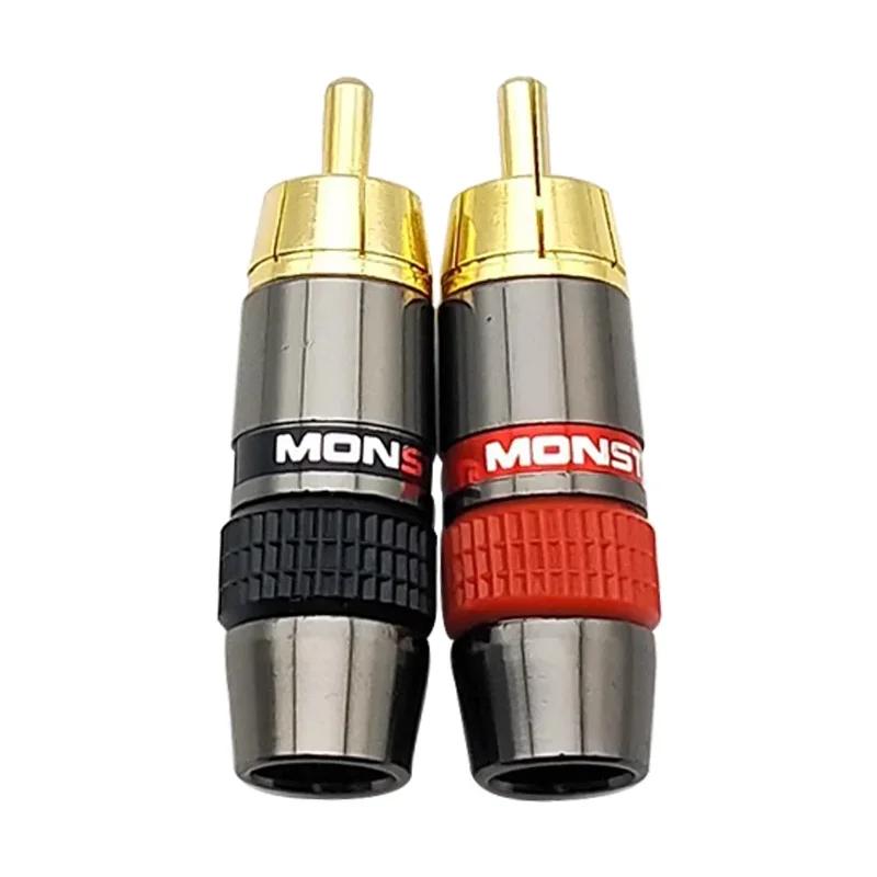 2/4/8Pcs High Quality Gold Plated RCA Connector Lotus Plug Male Terminal for Audio Video Cable Extension