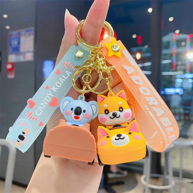 Cute Creative Children's Toys Exquisite Pull Back Car Keychain Bag Pendant