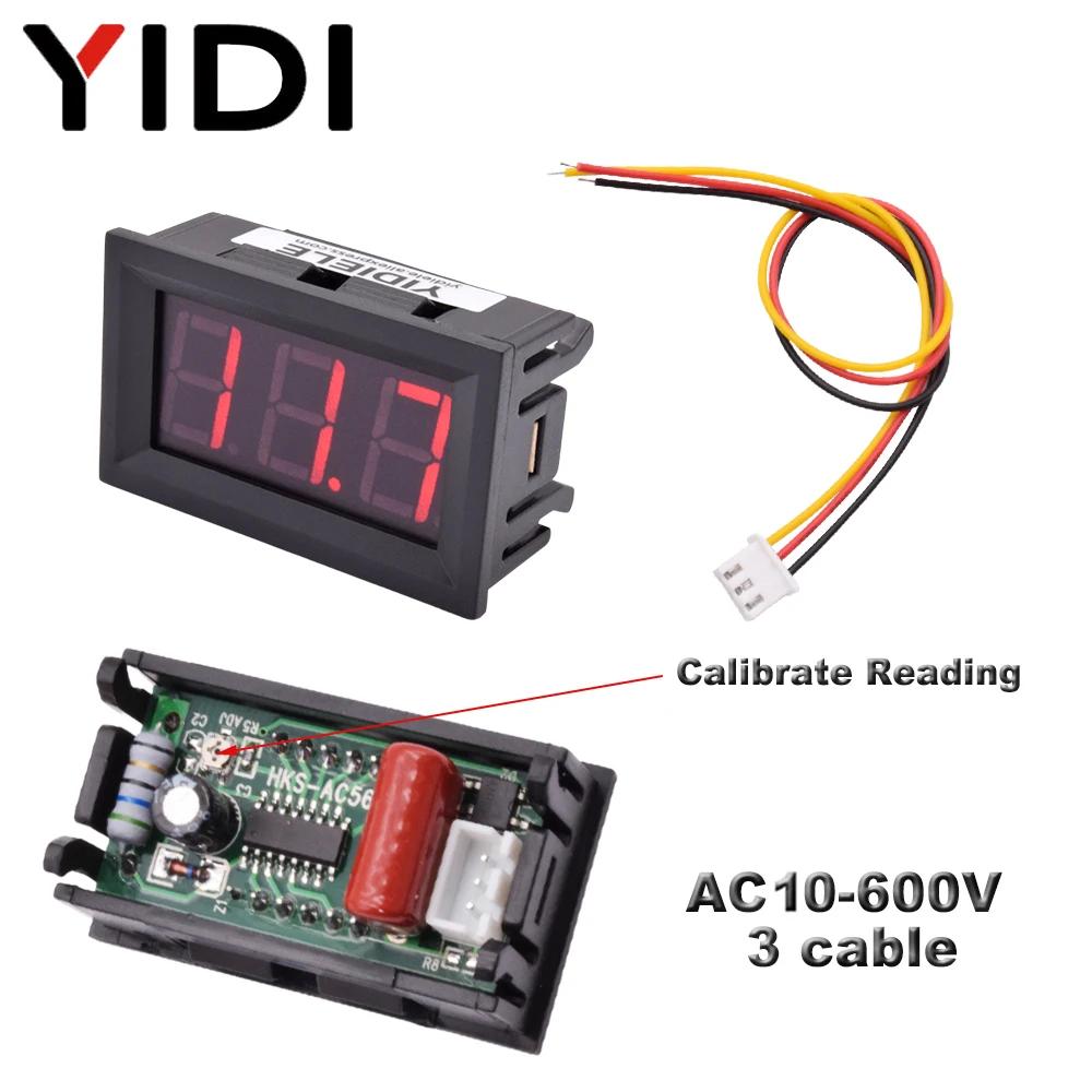 5/10pcs Digital 0.56 Ammeter Voltmeter DC 4.5-30V 0-100V AC 30-500V 10-600V Voltage Amp Meter Detector Monitor Calibrate Reading
