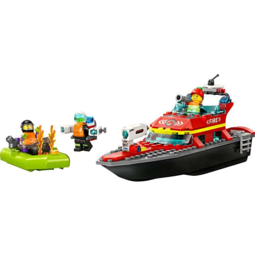 LEGO City Fire Rescue Boat Toy Present Birthday Block Educational Christmas Boys Girls Children 5 Years Old 6 Years Old 7 Years Old 8 Years Old City B