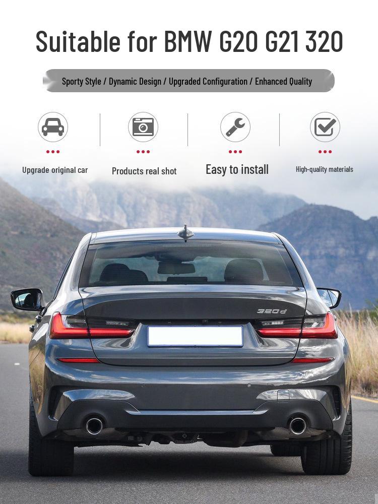 Black Exhaust Tailpipe Cover for 2019-2026 BMW 3 Series G20/G21 Models (320i, 330i, 330e)