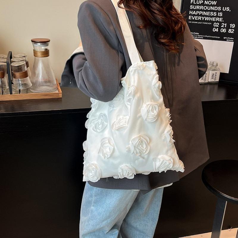 Fashion Girly Underarm Bag Women's New Large-capacity Three-dimensional Flower Shoulder Tote Bag