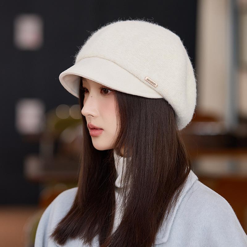 Autumn and winter hat women's velvet warm duck tongue bucket hat retro fashion versatile washbasin hat