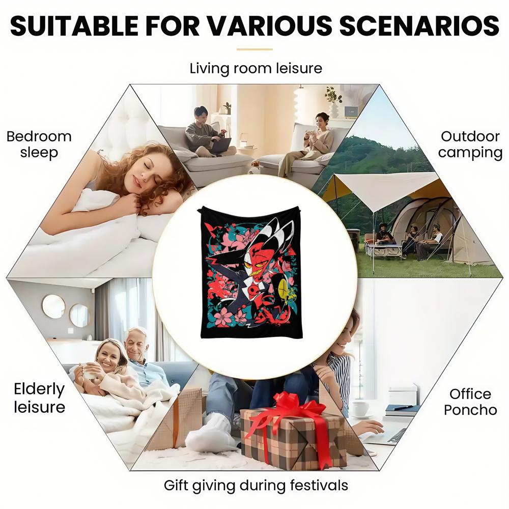 Anime Flannel Thin Blanket for Bedrooms,Living Rooms,Sofas Blankets,Offices,Lunch Breaks,Picnics,blankets Fluffy
